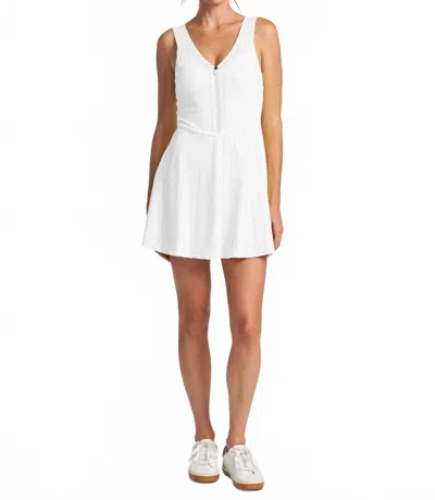 Thrive Societe Endure Perforated Zip Tennis Dress In White