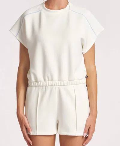 Thrive Societe Luxe Piped Dolman Tee In White
