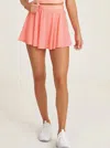 Thrive Societe Mesh Circle Athletic Mini Skort In Melon In Orange