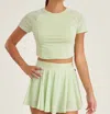 Thrive Societe Mesh Performance Cropped Tee In Matcha Green In Multi