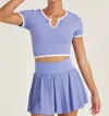 Thrive Societe Refine Notch Neck Cropped Tee In Wild Indigo In Multi