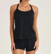 Thrive Societe Strappy Double Layer Performance Bra Tank Top In Black In Black