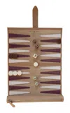 Throwing Doubles Travel Backgammon Board In Burgundy