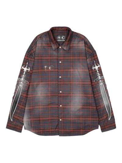 Thug Club Flannel Shirt In 蓝色