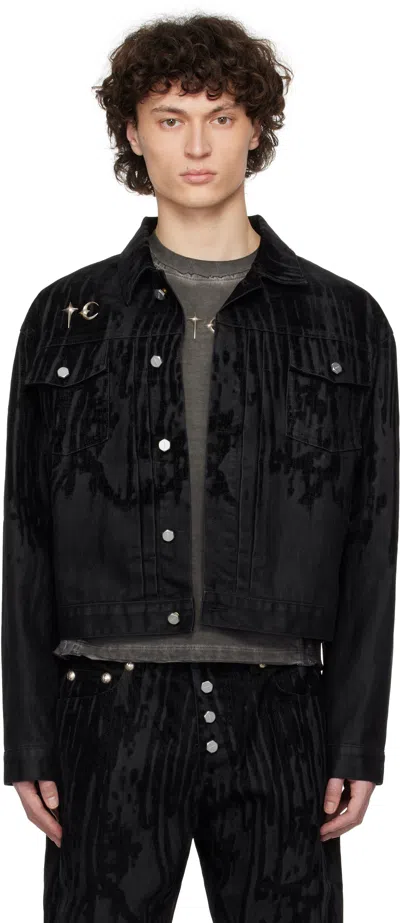 Thug Club Black Blood Lazered Denim Jacket