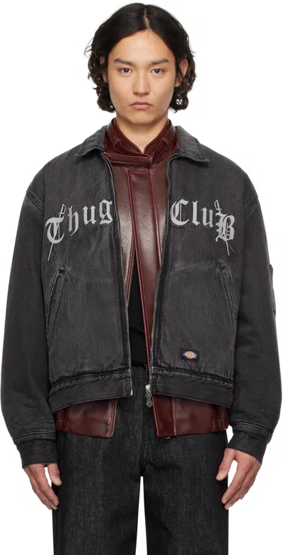 Thug Club Black Dickies Edition Tc Eisenhower Denim Jacket In Denim Black