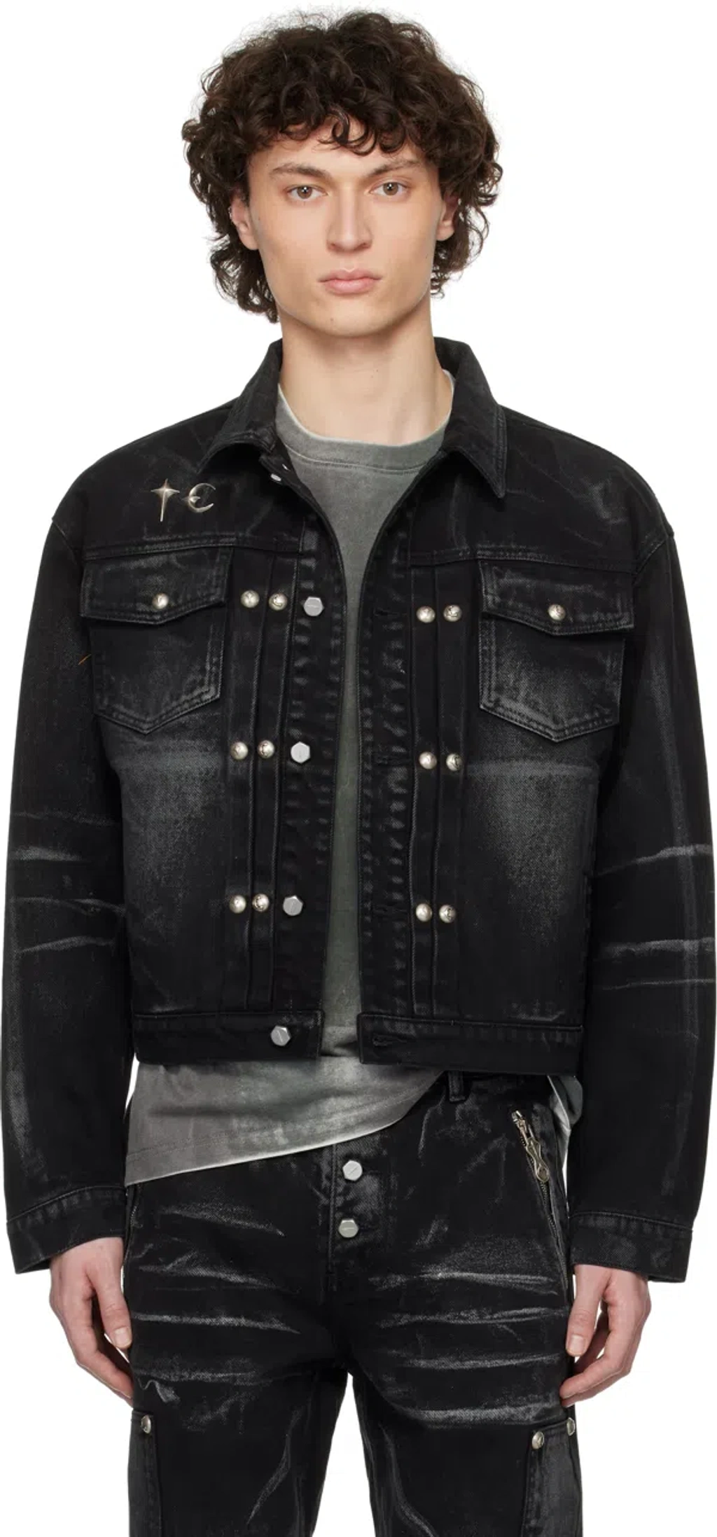 Thug Club Black Leave A Trace Denim Jacket | ModeSens