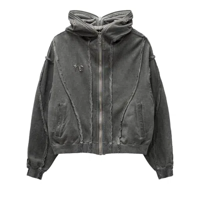 Pre-owned Thug Club Bulk Shoulder Gladiator Zip-up Hoodie 'charcoal' | Grey | Men's Size 4 In Gray