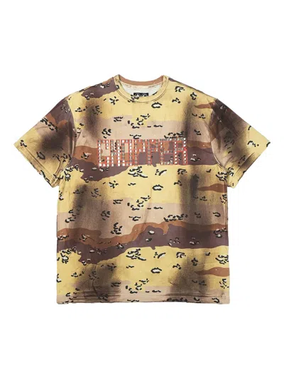 Thug Club Camouflage Studded T-shirt In Brown