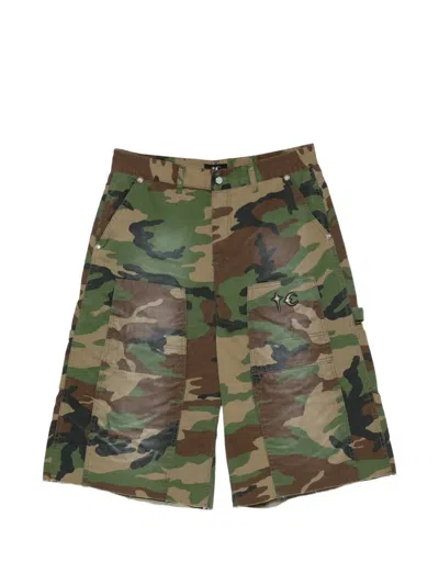 Thug Club Camouflage-print Cargo Shorts In Green