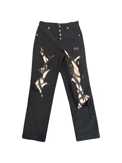 Thug Club Distressed-hose Mit Camouflage-print In Black