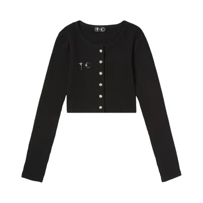 Pre-owned Thug Club Cardigan Top 'black' | Women's Size 4