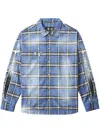 Thug Club Blue Sword Flannel Shirt In Blue