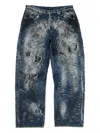 Thug Club Combat Casualty Care Distressed Ripped Jeans In Blue