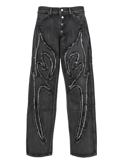 Thug Club Cotton Jeans In Black