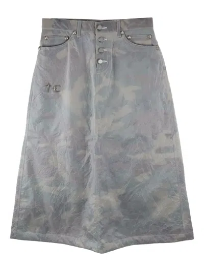 Thug Club Crease-effect Midi Skirt In Grey