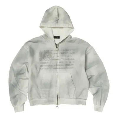Thug Club Graphic-print Zip-up Hoodie In White