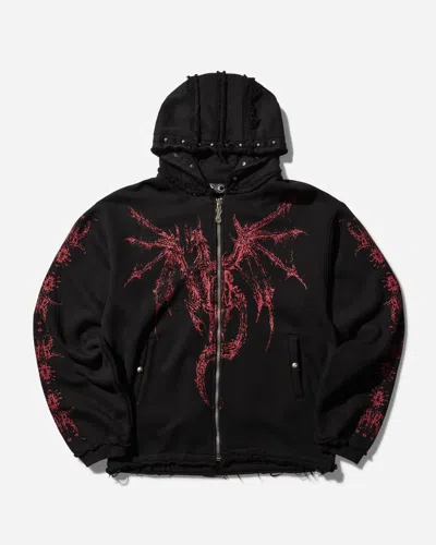 Thug Club Dragon Stud Zip Up Hoodie In Black | ModeSens