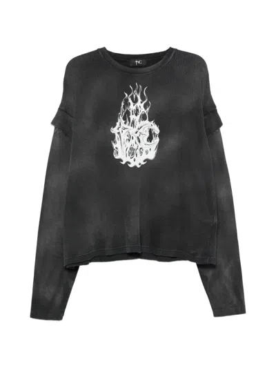 Thug Club Graphic-print Layered-sleeve Sweatshirt In Black