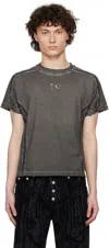 Thug Club Gray Battle Turtle Mesh T-shirt In Charcoal