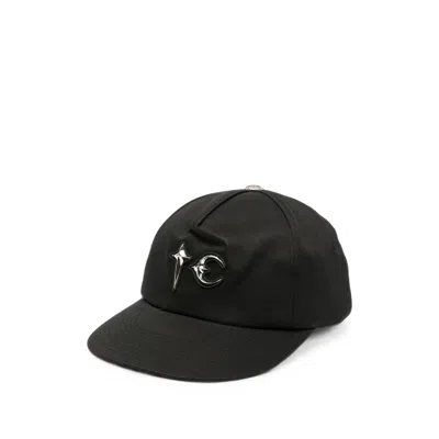 Thug Club Logo-plaque Studded Baseball Cap In Black
