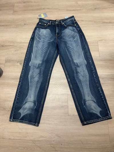Pre-owned Thug Club Knight In Armor Jeans Laser Knight Faded Jean Size M In Blue