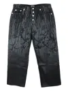 Thug Club Laser-cut Jeans In Schwarz