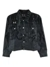 Thug Club Lazered Denim Jacket In Black