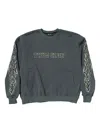 Thug Club Leather Flame Sweatshirt In Gray