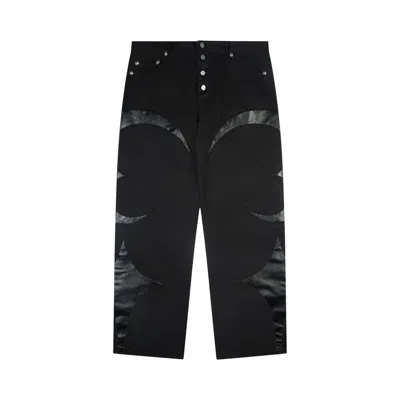 Pre-owned Thug Club Leather Washing Denim Pants 'black' | Men's Size 3