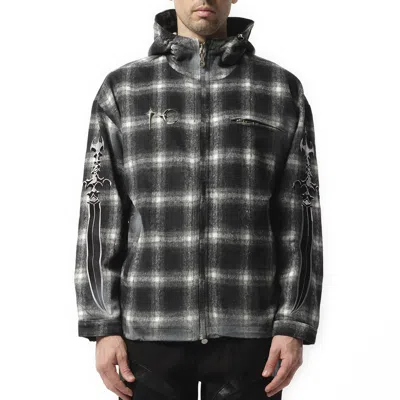 Thug Club Men's Arab Sword Flannel Zip-up Jacket In Black