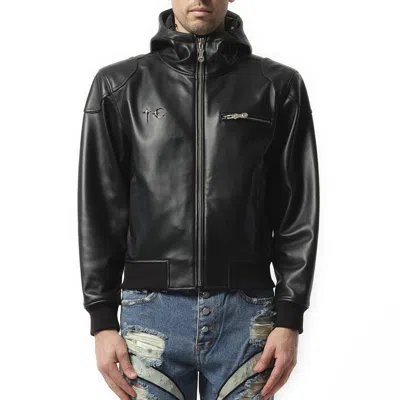Thug Club Men's Slim Rock Leather Jacket In Black