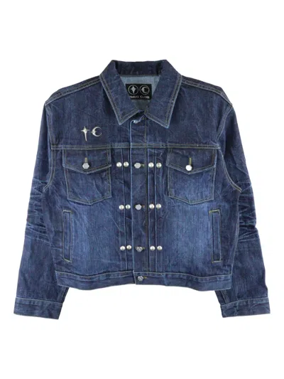 Thug Club Naval Warfare Denim Jacket In Blue