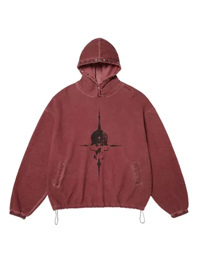 Thug Club Peace Stud Hoodie In 红色