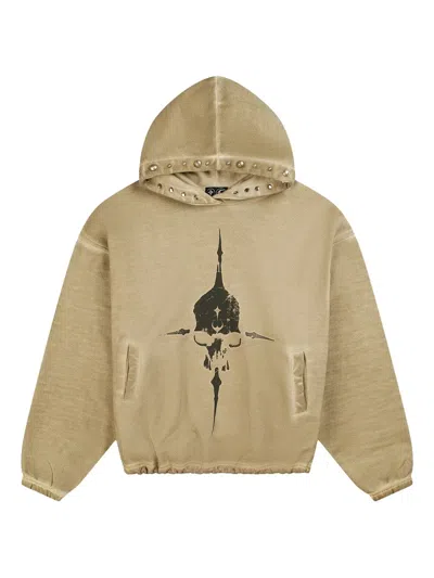 Thug Club Peace Stud Hoodie In Neutral