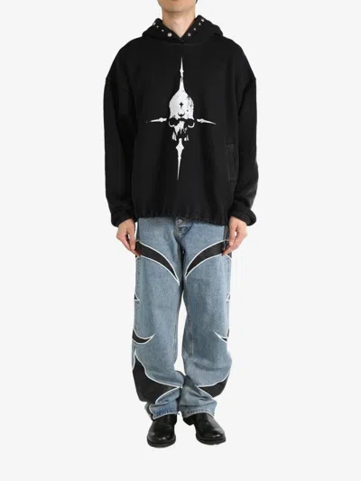 Thug Club Peace Stud Hoodie In Black