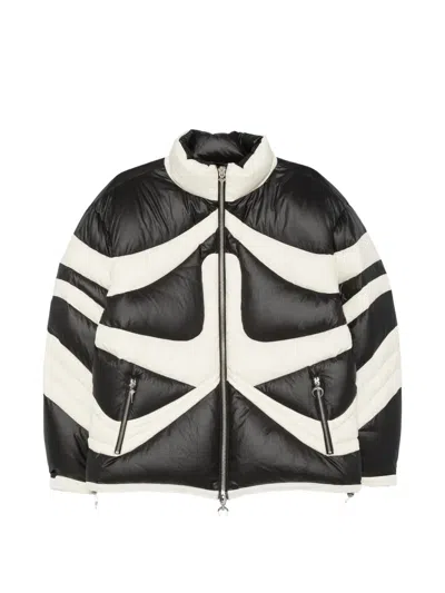 Thug Club Quilted Panelled Padded Jacket In Black