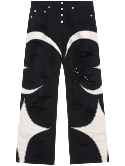 Thug Club Tc Leather Washing Denim Pants In Black