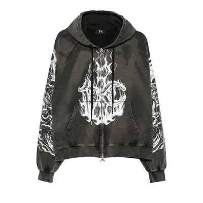Pre-owned Thug Club Six Riding Skull Zip-up Hoodie 'black' | Men's Size 2