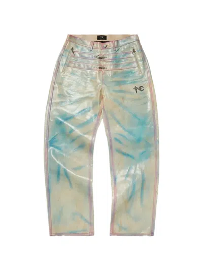 Thug Club Skin Bio Soldier Leather Trousers In Neutral