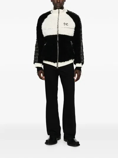 Thug Club Studded Faux-shearling Jacket In Black