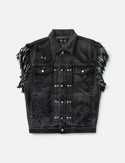 Thug Club Tc Angels Denim Vest In Black
