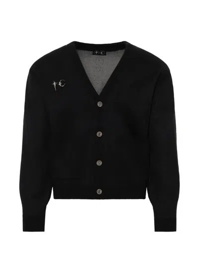 Thug Club Tc Bone Knit Cardigan In Black