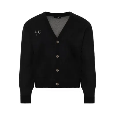 Pre-owned Thug Club Tc Bone Knit Cardigan 'black' | Men's Size 3