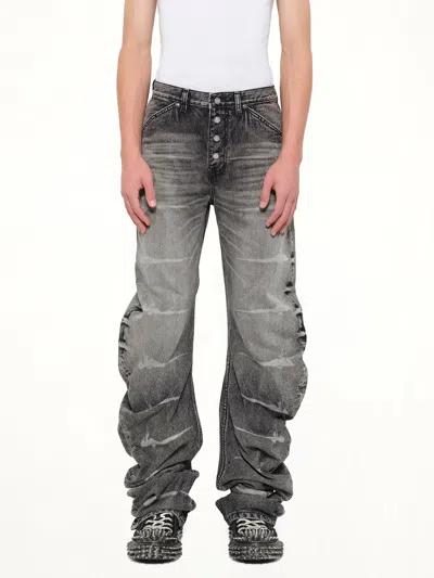 Thug Club Tc Laser Washed Parkour Denim Pants In Gray