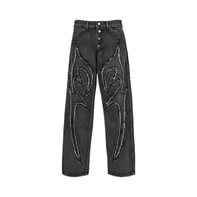 Pre-owned Thug Club Tribal Denim Pants 'black' | Men's Size 3