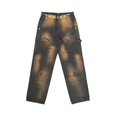 Pre-owned Thug Club Two Tone Washed Pants 'rust/black' | Red | Men's Size 4