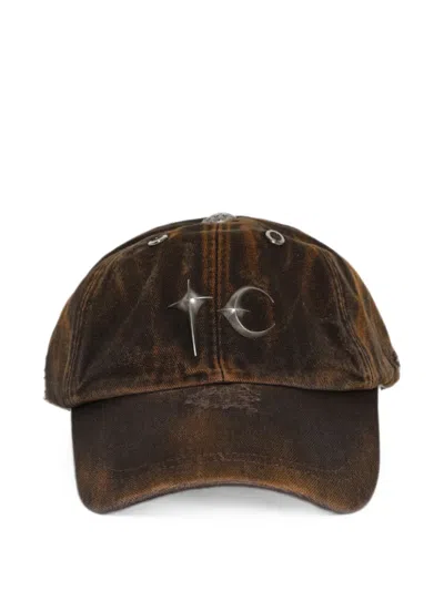 Thug Club Two-tone Washed Logo-plaque Cap In Brown