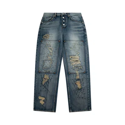 Pre-owned Thug Club Vintage Double Knee Pants 'blue' | Men's Size 3