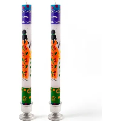 Thumbprint Artifacts African Ladies Painted Candles